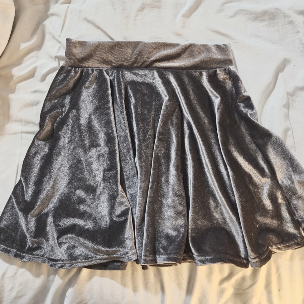 Silver Velvet Skirt